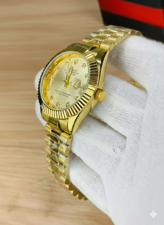 Rolex Golden Dial Stainless steel Watch