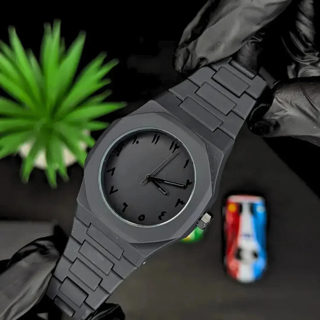 Arabic Aura Black Dial Watch - GET THEN PAY