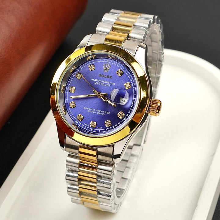 Men - Date Only - Two Tone Blue Dial watch