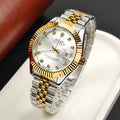 Men - Date Only - Two Tone Lining White Dial