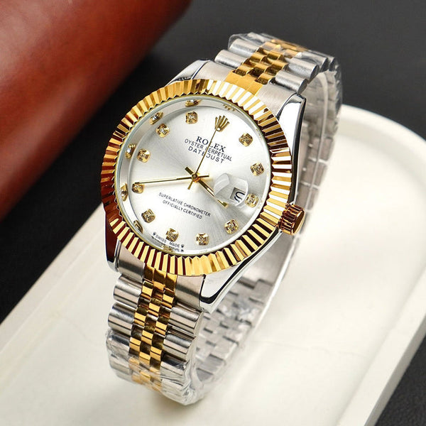 Rolex lining White Dial Stainless steel Watch