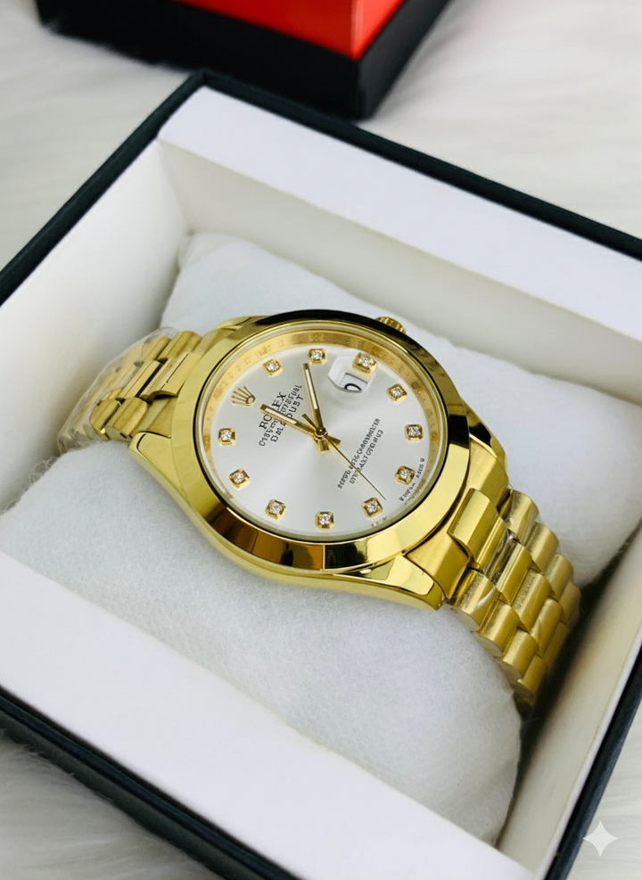 Men - Date Only - Golden White Dial