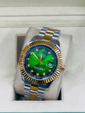 Men - Date Only - Two Tone Lininig Green Dial