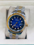 Men - Date Only - Two Tone Lininig Blue Dial